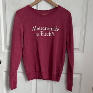 Abercrombie & Fitch Burgundy Crewneck Sweatshirt Embroidered Logo size Medium